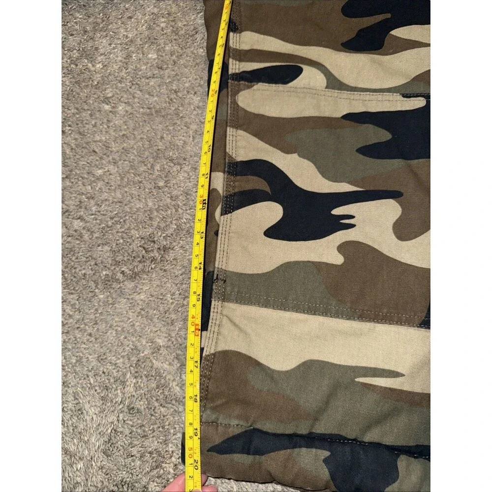 Walls Kids Green Camo Insulated Bib Overalls Tough Wear Zip Legs Med 8-10
